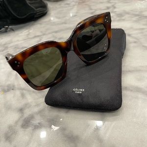 Celine tortoise oversized sunglasses w case!